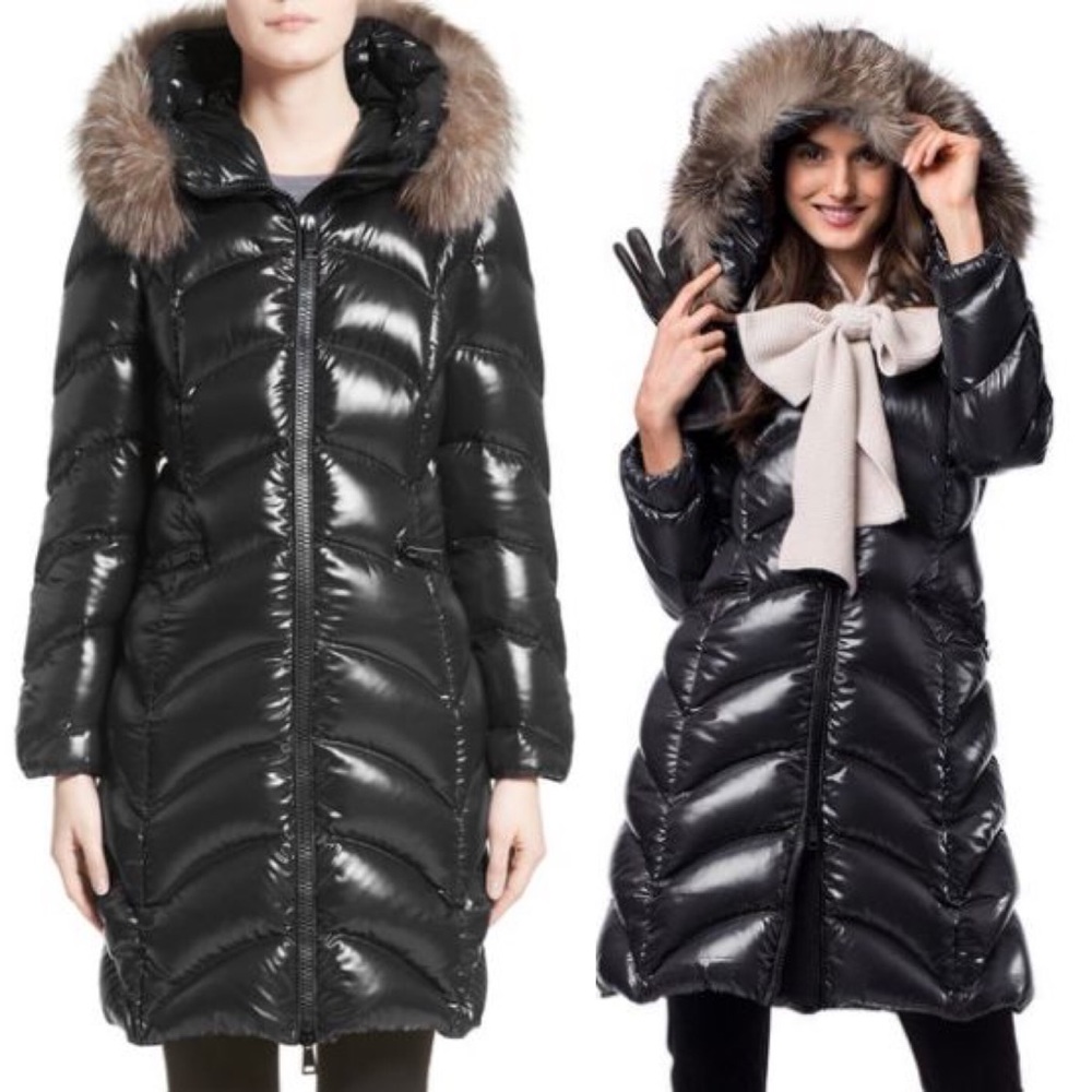 Brand New Moncler Albizia Down Puffer Fur Coat
